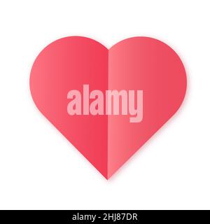 Red heart icon on white isolated background. Stock Vector
