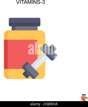 Vitamins-3 Simple vector icon. Illustration symbol design template for web mobile UI element. Stock Vector