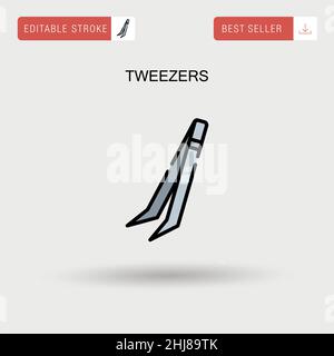 Tweezers Simple vector icon. Stock Vector