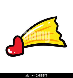 Heart comet in comic stile. Vector illustration Stock Vector