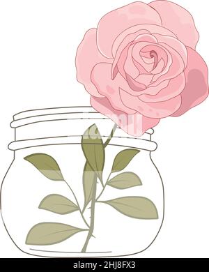 bouquet of roses in vase Stock Vector
