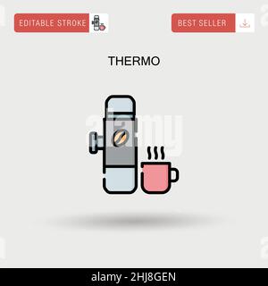 Thermo Simple vector icon. Stock Vector