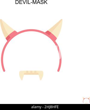 Devil-mask Simple vector icon. Illustration symbol design template for web mobile UI element. Stock Vector