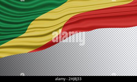 Republic of the Congo Flag Wave Close Up, national flag background ...
