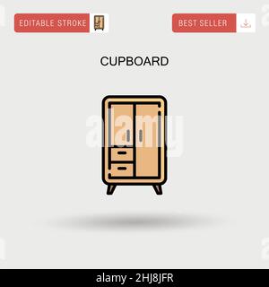 Cupboard Simple vector icon. Stock Vector