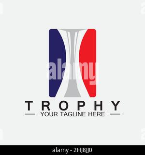 Trophy vector logo icon.champions  trophy logo icon for winner award logo template Stock Vector
