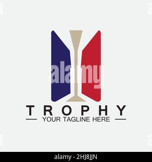 Trophy vector logo icon.champions  trophy logo icon for winner award logo template Stock Vector