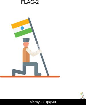 Flag-2 Simple vector icon. Illustration symbol design template for web mobile UI element. Stock Vector