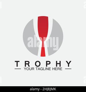 Trophy vector logo icon.champions  trophy logo icon for winner award logo template Stock Vector