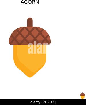 Acorn Simple vector icon. Illustration symbol design template for web mobile UI element. Stock Vector