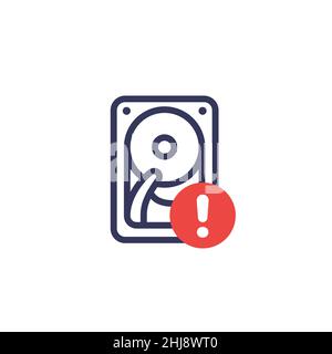 HDD, hard drive notification icon Stock Vector