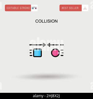 Collision Simple vector icon. Stock Vector