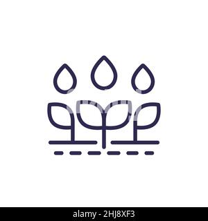irrigation, watering crops line icon Stock Vector