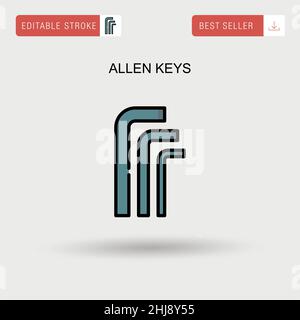 Allen keys Simple vector icon. Stock Vector