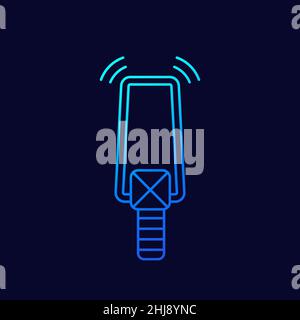 metal detector line vector icon Stock Vector