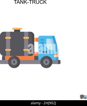 Tank-truck Simple vector icon. Illustration symbol design template for web mobile UI element. Stock Vector