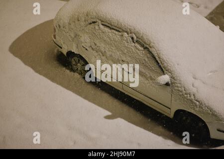 Elpis storm covers Jerusalem with snow Stock Photo - Alamy