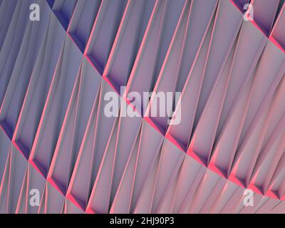 Abstract digital graphic background, parametric architectural structure with colorful illumination. 3d rendering illustration Stock Photo