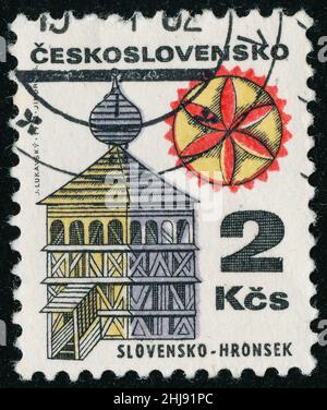 POLTAVA, UKRAINE - January 27, 2022. Vintage stamp printed in Czechoslovakia circa 1971 shows Regional Buildings Stock Photo