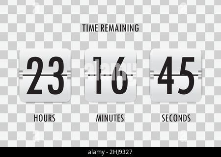 Vector countdown clock counter timer. UI app digital count down circle  board meter with circle time pie diagram. Scoreboard of day, hour, minutes  and Stock Vector Image & Art - Alamy