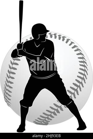 baseball player silhouette - vector Stock Vector
