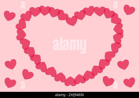 Pink Love Heart Shape Made Up of Hearts Stock Photo - Alamy