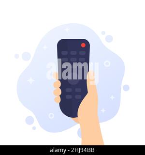 tv remote control, rc in hand, vector Stock Vector