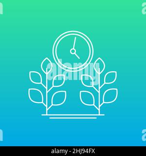 growing crops and time, farming line vector icon Stock Vector