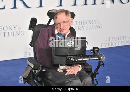 Stephen Hawking, UK Premiere of 'The Theory of Everything', Odeon Leicester Square, London. UK Stock Photo