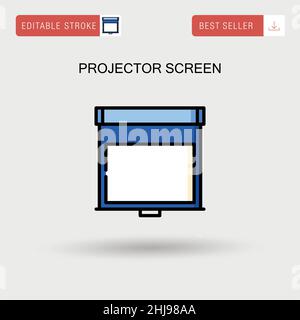 Projector screen Simple vector icon. Stock Vector