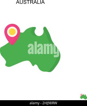 Australia Simple vector icon. Illustration symbol design template for web mobile UI element. Stock Vector