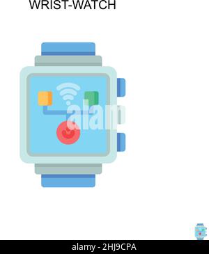 Wrist-watch Simple vector icon. Illustration symbol design template for web mobile UI element. Stock Vector