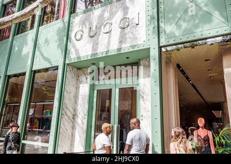 Miami Florida Design District shopping shoppers Gucci Italian luxury