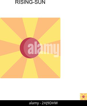 Rising-sun Simple vector icon. Illustration symbol design template for web mobile UI element. Stock Vector