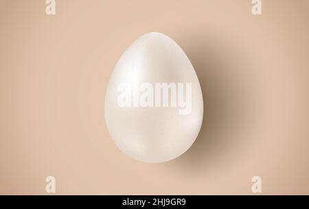 Vector white egg in realistic style for Easter. Stock Vector