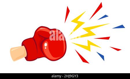 Vector vintage logo for a boxing with glove. Stock Vector