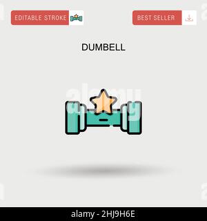 Dumbell Simple vector icon. Stock Vector