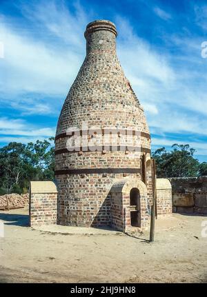 The image is of the replica theme park  of Old Sydney Town as it was in the 17th century being a popular tourist attraction, with this image showing a pottery kiln Stock Photo