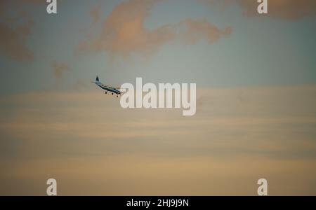 Cessna 208b Grand Caravan G-CPSS light aircraft returning to land Stock Photo