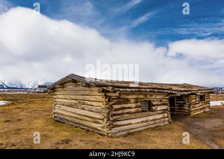 Historic Cunningham Cabin in Grand Teton National Park, Wyoming, USA Stock Photo
