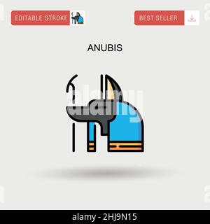 Anubis Simple vector icon. Stock Vector