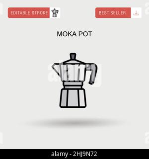 Moka pot Simple vector icon. Stock Vector