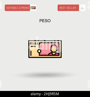 Peso Simple vector icon. Stock Vector