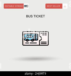 Bus ticket Simple vector icon. Stock Vector