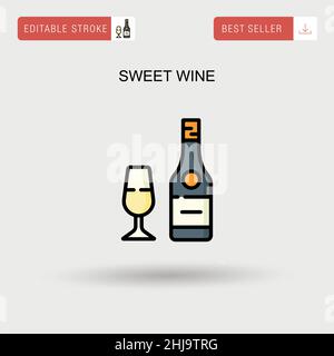 Sweet wine Simple vector icon. Stock Vector