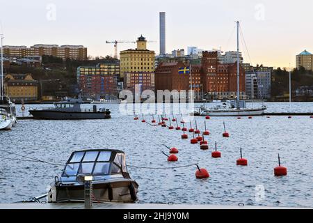 Stockholm Sodermalm by waterfront canal archipelago. Stockholm Sweden Stock Photo