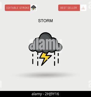 Storm Simple vector icon. Stock Vector