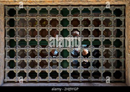 Ancient window grid, Rio de Janeiro Stock Photo