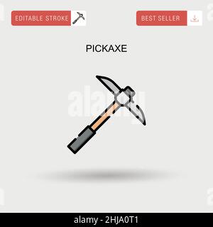 Pickaxe Simple vector icon. Stock Vector