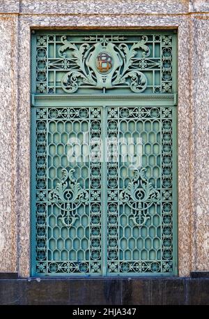 Ancient window grid, Rio de Janeiro Stock Photo